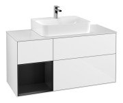 Тумба под раковину Villeroy & Boch Finion 120х50,1 см с подсветкой МДФ глянцевый белый лак/стекло белое матовое G161PDGF