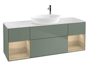 Тумба під раковину Villeroy & Boch Finion 160х50,1 см із підсвічуванням МДФ оливковий матовий лак/скло біле матове G981PCGM