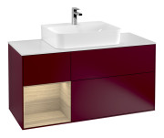 Тумба под раковину Villeroy & Boch Finion 120х50,1 см с подсветкой МДФ пион матовый лак/стекло белое матовое G161PCHB