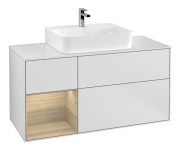 Тумба под раковину Villeroy & Boch Finion 120х50,1 см с подсветкой МДФ белый матовый лак/стекло белое матовое G161PCMT