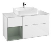 Тумба под раковину Villeroy & Boch Finion 120х50,1 см с подсветкой МДФ глянцевый белый лак/стекло белое матовое G161GMGF