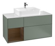 Тумба под раковину Villeroy & Boch Finion 120х50,1 см с подсветкой МДФ оливковый матовый лак/стекло белое матовое G161GNGM