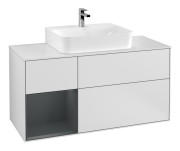Тумба під раковину Villeroy & Boch Finion 120х50,1 см із підсвічуванням МДФ білий матовий лак/скло біле матове G161HGMT