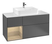 Тумба под раковину Villeroy & Boch Finion 120х50,1 см с подсветкой МДФ антрацит матовый лак/стекло белое матовое G161PCGK