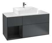 Тумба под раковину Villeroy & Boch Finion 120х50,1 см с подсветкой МДФ темно-синий матовый лак/стекло белое матовое G161PDHG