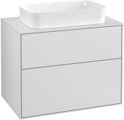 Тумба под раковину Villeroy & Boch Finion 80х50,1 см с подсветкой МДФ белый матовый лак/стекло белое матовое G22100MT