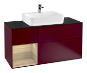 Тумба під раковину Villeroy & Boch Finion 120х50,1 см із підсвічуванням МДФ півонія матовий лак/скло чорне матове G162PCHB