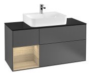 Тумба під раковину Villeroy & Boch Finion 120х50,1 см із підсвічуванням МДФ антрацит матовий лак/скло чорне матове G162PCGK