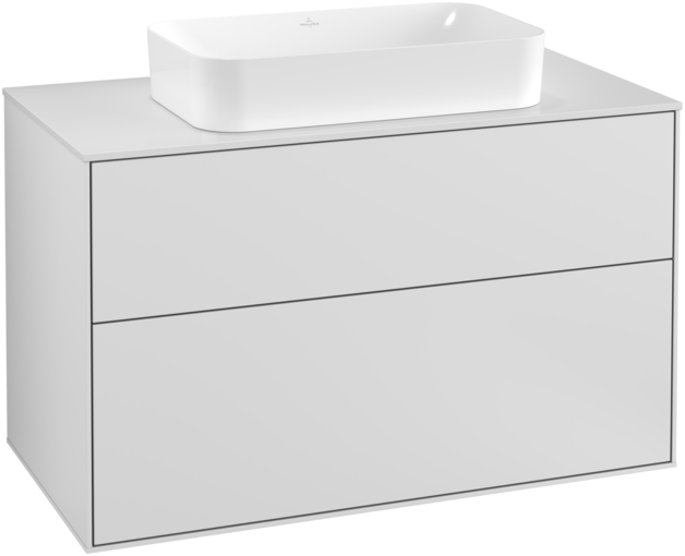 Тумба под раковину Villeroy & Boch Finion 100х50,1 см МДФ белый матовый лак/стекло белое матовое F23100MT