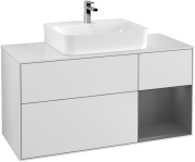 Тумба під раковину Villeroy & Boch Finion 120х50,1 см із підсвічуванням МДФ білий матовий лак/скло біле матове F171GKMT