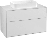 Тумба под раковину Villeroy & Boch Finion 100х50,1 см МДФ белый матовый лак/стекло белое матовое F23100MT