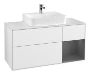 Тумба под раковину Villeroy & Boch Finion 120х50,1 см с подсветкой МДФ глянцевый белый лак/стекло белое матовое F171GKGF