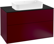 Тумба під раковину Villeroy & Boch Finion 100х50,1 см МДФ півонія матовий лак/скло чорне матове F23200HB