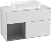 Тумба под раковину Villeroy & Boch Finion 100х50,1 см с подсветкой МДФ белый матовый лак/стекло белое матовое F241GKMT