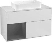 Тумба під раковину Villeroy & Boch Finion 100х50,1 см із підсвічуванням МДФ білий матовий лак/скло біле матове F241GKMT
