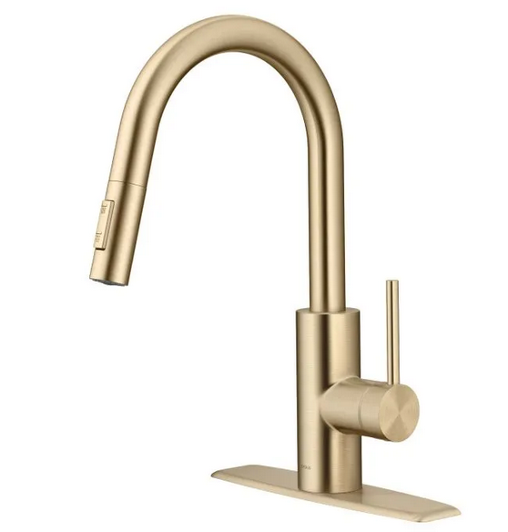 Змішувач для кухні Kraus Oletto з висувною лійкою антична бронза KPF-2620SFACB