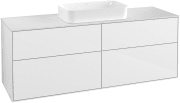 Тумба под раковину Villeroy & Boch Finion 160х50,1 см с подсветкой МДФ глянцевый белый лак/стекло белое матовое G32100GF