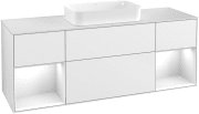 Тумба під раковину Villeroy & Boch Finion 160х50,1 см з підсвічуванням МДФ білий глянцевий лак/скло біле матове F331GFGF