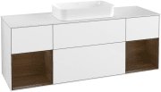 Тумба под раковину Villeroy & Boch Finion 160х50,1 см с подсветкой МДФ глянцевый белый лак/стекло белое матовое F331GNGF