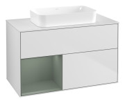 Тумба под раковину Villeroy & Boch Finion 100х50,1 см с подсветкой МДФ белый матовый лак/стекло белое матовое F651GMMT