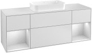 Тумба під раковину Villeroy & Boch Finion 160х50,1 см із підсвічуванням МДФ білий матовий лак/скло біле матове F331MTMT