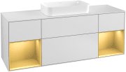 Тумба під раковину Villeroy & Boch Finion 160х50,1 см із підсвічуванням МДФ білий матовий лак/скло біле матове F331HFMT