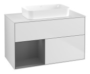 Тумба під раковину Villeroy & Boch Finion 100х50,1 см із підсвічуванням МДФ білий матовий лак/скло біле матове G651GKMT