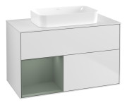 Тумба під раковину Villeroy & Boch Finion 100х50,1 см із підсвічуванням МДФ білий матовий лак/скло біле матове G651GMMT