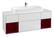 Тумба під раковину Villeroy & Boch Finion 160х50,1 см із підсвічуванням МДФ білий матовий лак/скло біле матове G211HBMT