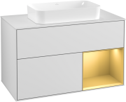 Тумба під раковину Villeroy & Boch Finion 100х50,1 см із підсвічуванням МДФ білий матовий лак/скло біле матове G251HFMT