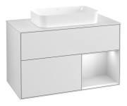 Тумба под раковину Villeroy & Boch Finion 100х50,1 см с подсветкой МДФ белый матовый лак/стекло белое матовое F661MTMT