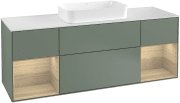 Тумба под раковину Villeroy & Boch Finion 160х50,1 см с подсветкой МДФ оливковый матовый лак/стекло белое матовое G331PCGM