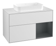 Тумба под раковину Villeroy & Boch Finion 100х50,1 см с подсветкой МДФ белый матовый лак/стекло белое матовое F661HGMT