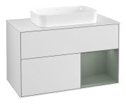 Тумба під раковину Villeroy & Boch Finion 100х50,1 см із підсвічуванням МДФ білий матовий лак/скло біле матове F661GMMT