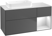 Тумба під раковину Villeroy & Boch Finion 120х50,1 см з підсвічуванням антрацит матовий лак/скло біле матове F691MTGK