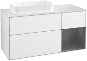 Тумба під раковину Villeroy & Boch Finion 120х50,1 см з підсвіткою МДФ білий глянцевий лак/скло біле матове F691GKGF