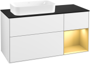 Тумба под раковину Villeroy & Boch Finion 120х50,1 см с подсветкой МДФ глянцевый белый лак/стекло черное матовое F692HFGF
