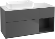 Тумба под раковину Villeroy & Boch Finion 120х50,1 см с подсветкой МДФ антрацит матовый лак/стекло белое матовое F691PDGK