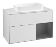 Тумба под раковину Villeroy & Boch Finion 100х50,1 см с подсветкой МДФ белый матовый лак/стекло белое матовое G661GKMT