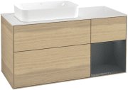 Тумба под раковину Villeroy & Boch Finion 120х50,1 см с подсветкой МДФ шпон дуба/стекло белое матовое F691HGPC
