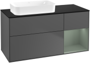 Тумба під раковину Villeroy & Boch Finion 120х50,1 см з підсвічуванням антрацит матовий лак/скло чорне матове F692GMGK