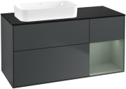 Тумба під раковину Villeroy & Boch Finion 120х50,1 см із підсвічуванням МДФ темно-синій матовий лак/скло чорне матове F692GMHG