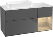 Тумба под раковину Villeroy & Boch Finion 120х50,1 см с подсветкой МДФ антрацит матовый лак/стекло белое матовое F691PCGK
