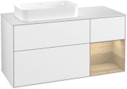 Тумба под раковину Villeroy & Boch Finion 120х50,1 см с подсветкой МДФ глянцевый белый лак/стекло белое матовое F691PCGF