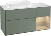 Тумба под раковину Villeroy & Boch Finion 120х50,1 см с подсветкой МДФ оливковый матовый лак/стекло белое матовое F691PCGM