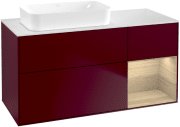 Тумба под раковину Villeroy & Boch Finion 120х50,1 см с подсветкой МДФ пион матовый лак/стекло белое матовое F691PCHB
