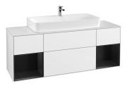 Тумба под раковину Villeroy & Boch Finion 160х50,1 см с подсветкой МДФ глянцевый белый лак/стекло белое матовое G211PDGF