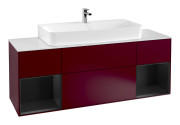 Тумба под раковину Villeroy & Boch Finion 160х50,1 см с подсветкой МДФ пион матовый лак/стекло белое матовое G211PDHB