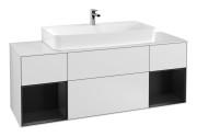 Тумба под раковину Villeroy & Boch Finion 160х50,1 см с подсветкой МДФ белый матовый лак/стекло белое матовое G211PDMT