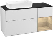 Тумба под раковину Villeroy & Boch Finion 120х50,1 см с подсветкой МДФ белый матовый лак/стекло черное матовое F692PCMT